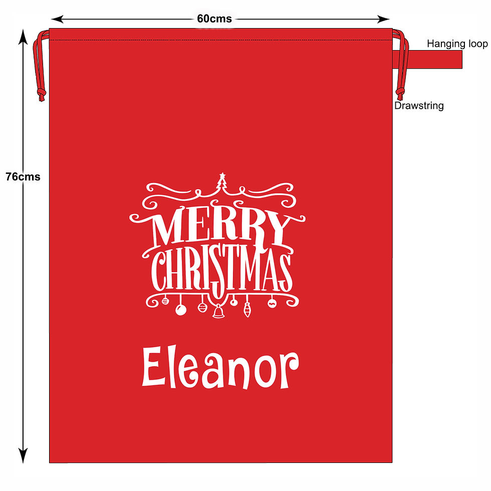 Thumbnail: Large Christmas Sack Personalised Merry Christmas