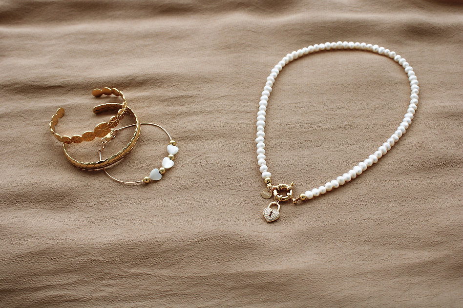 sozely-collier coeur cadenas-bracelet jo