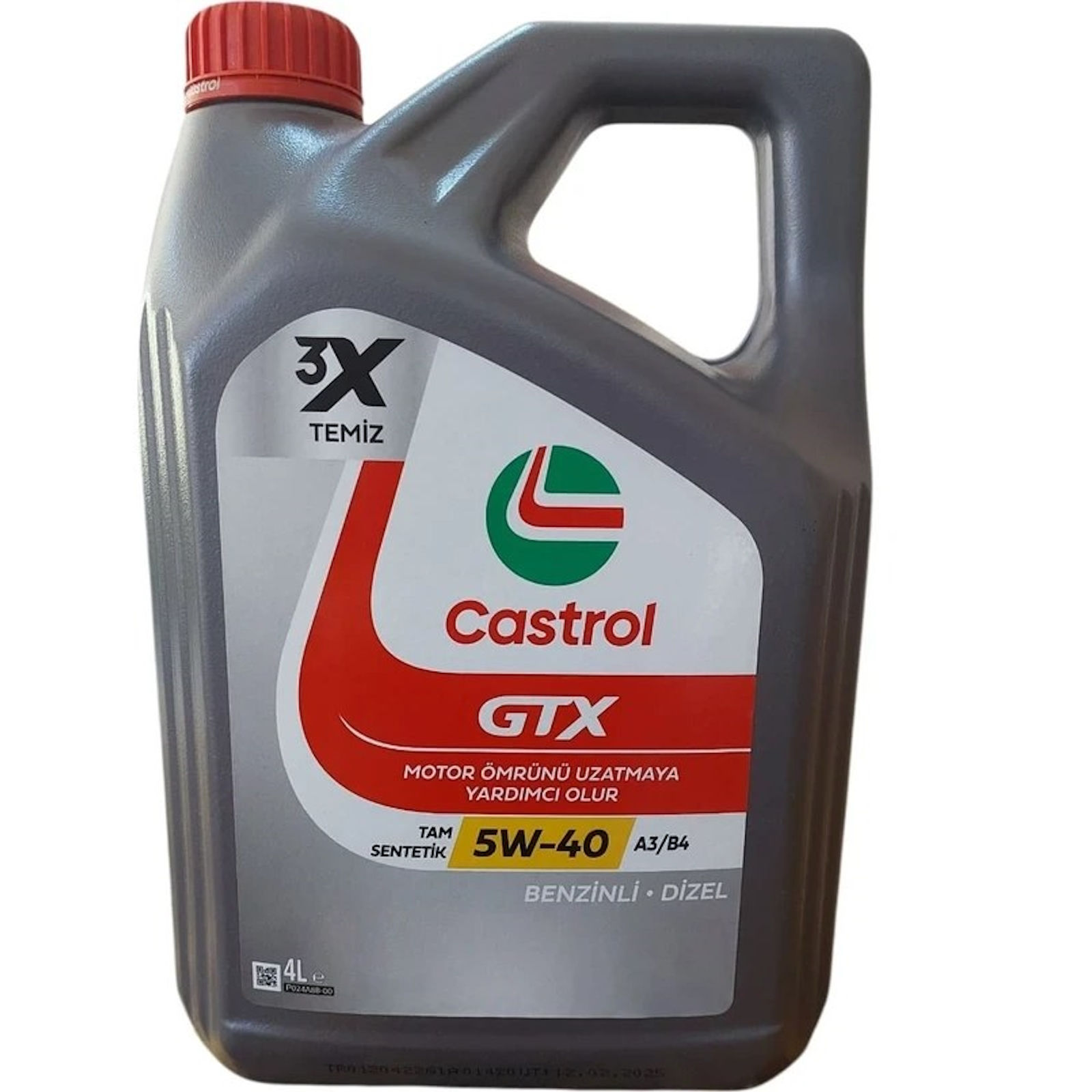 Castrol GTX 5W-40 A3-B4 Tam Sentetik Motor Yağı Benzin Dizel 4 Litre