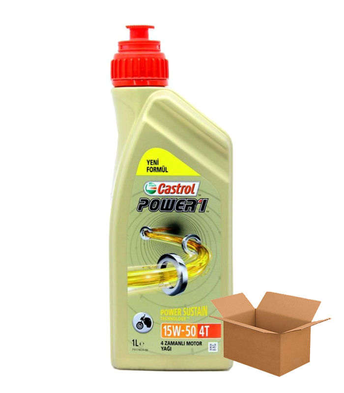 Küçük resim: Castrol Power1 4T 15W-50 4 Zamanlı Motosiklet Yağı (1, 2, 3, 4, 12 Litre)