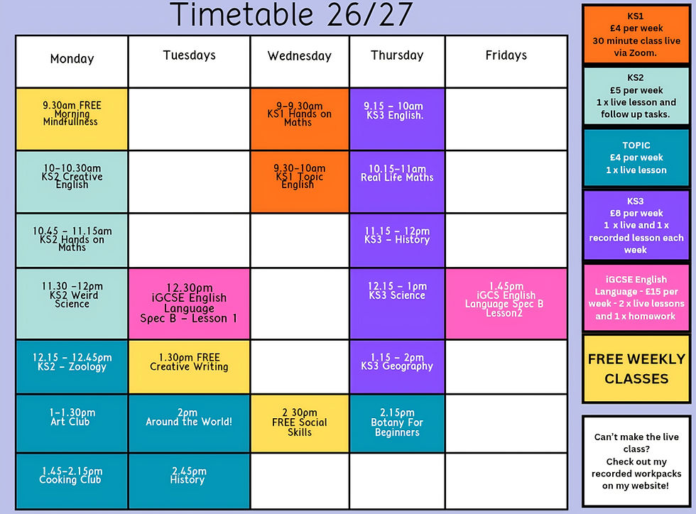 Thumbnail: KS2 Online Lessons - Sept 26