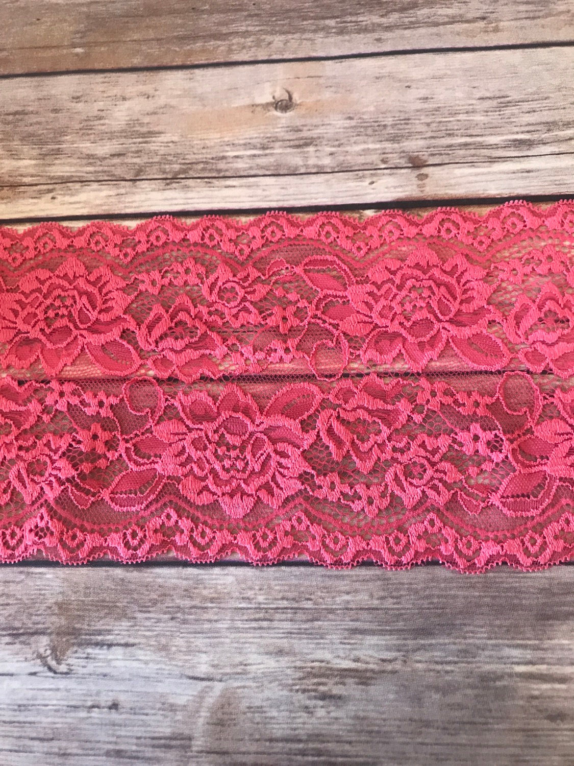Stretch Lace - Coral - 6”