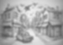 a street side point of view of a town that all the objects and building are made out of pa