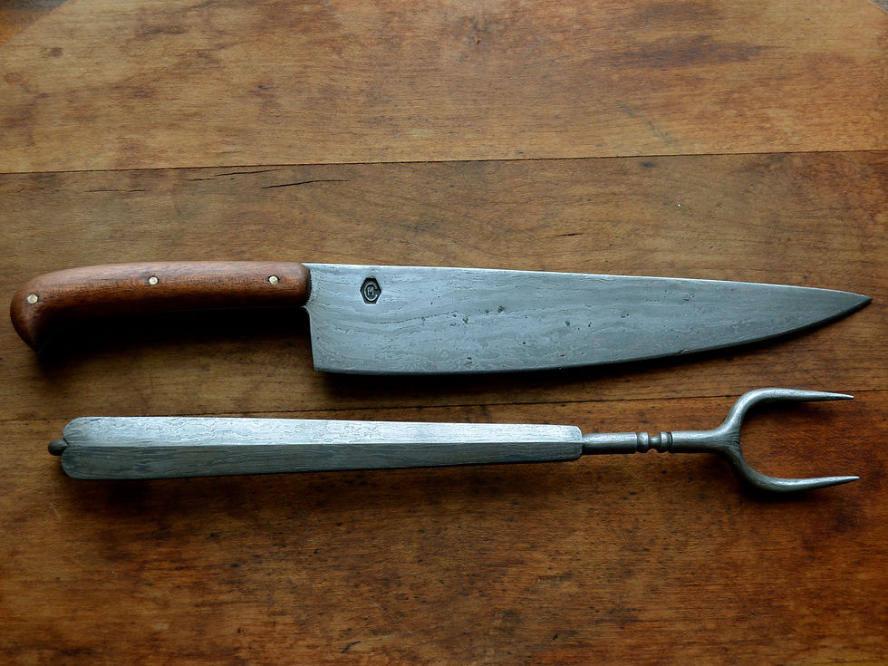 Damascus Carving Set