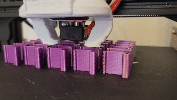 GIF Silk Purple Agricultural Tray Clips being 3D printed.gif
