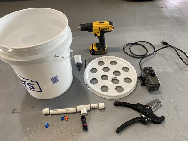 Supplies for DIY Areoponics Hydroponic Bucket grow system - On The Grow