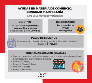 Ayudas en materia de comercio, consumo y artesanía