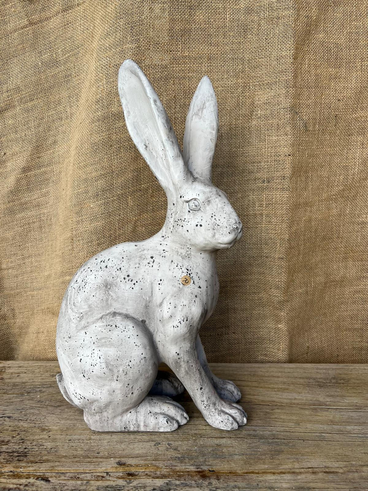 Stone effect sitting hare