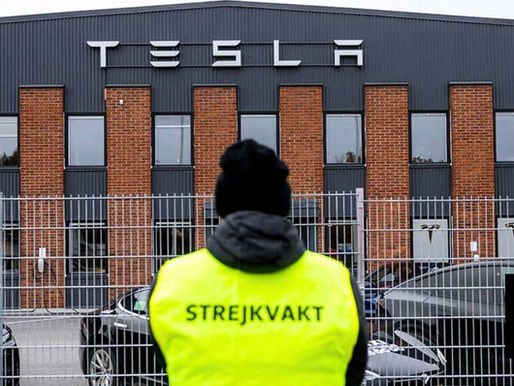Tesla Strike In Sweden Worsens As Nation's Largest Union Joins Fray