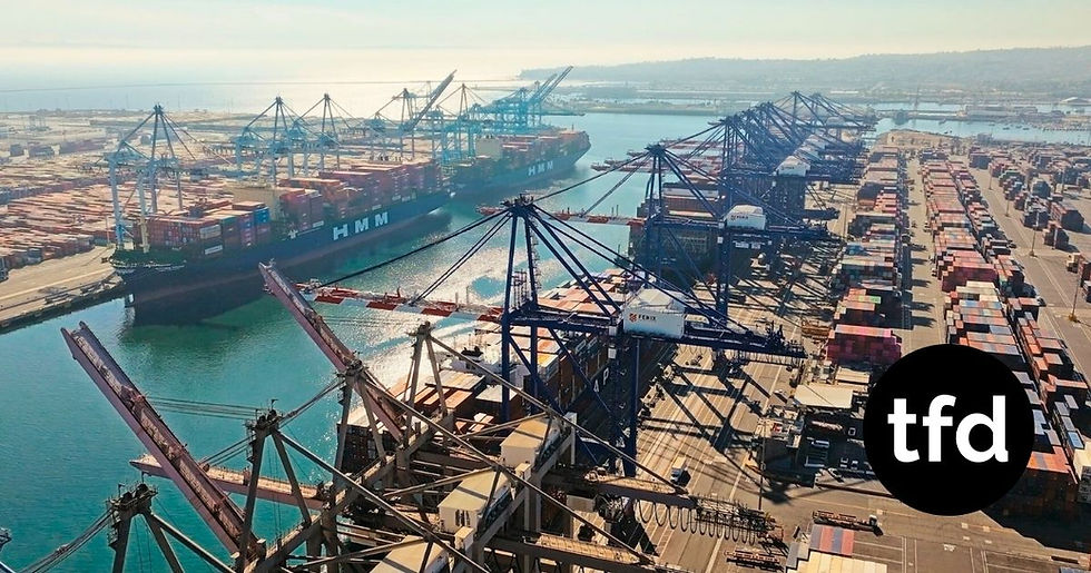 A slowdown in imports last quarter led to a sharp contraction in the trade deficit, which added a record 4.95 percentage points to gross domestic product (GDP) growth during that period. (Photo: Port of Los Angeles Facebook)