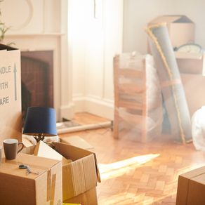 moving boxes in a living room