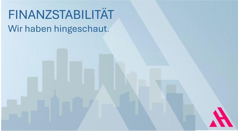 Abstrakte Grafik zu Finanzstabilität und makroökonomischen Entwicklungen, kombiniert mit Serviced-Apartment-Bezug im Corporate Design der APARTMENTHELDEN.