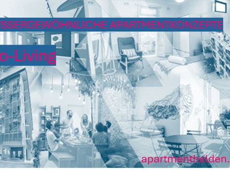 Bild-Collage zum Thema Co-Living als außergewöhnliches Apartmentkonzept von APARTMENTHELDEN. Zeigt Szenen von Gemeinschaft und modernen Wohnräumen.