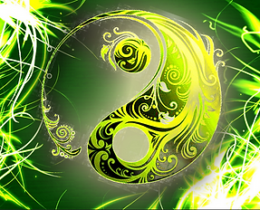 yin yang vert stylisé