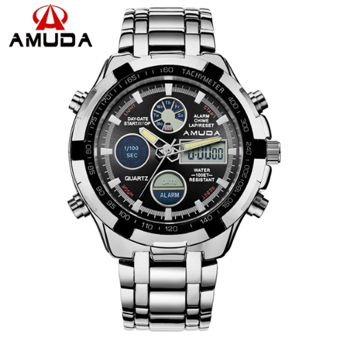 Amuda mens watch stainless steel water proof