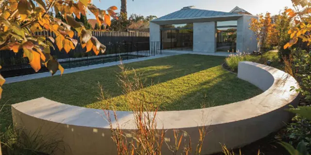 Example: Off-form concrete seat & retaining wall