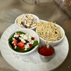 Salad Trio Vermicelli, Chicken Salad, Spinach Salad
