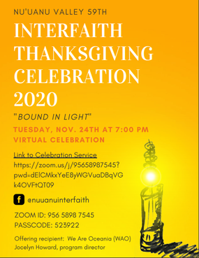 2020 Interfaith Thanksgiving Celebrations