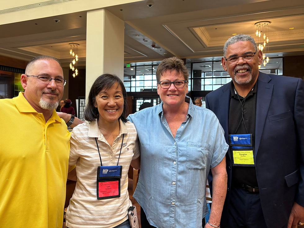 Brian Furry and Marie Tyson, national staff; Doug Wooten (former Kahu of Kaumakapili Church in Honolulu)