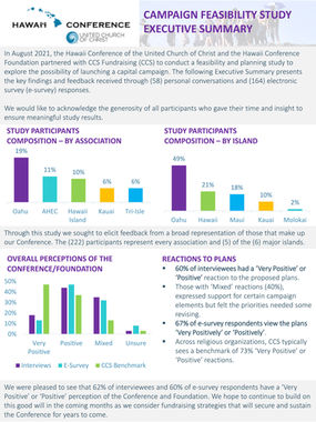 HCUCC Feasibility Study Executive Summary