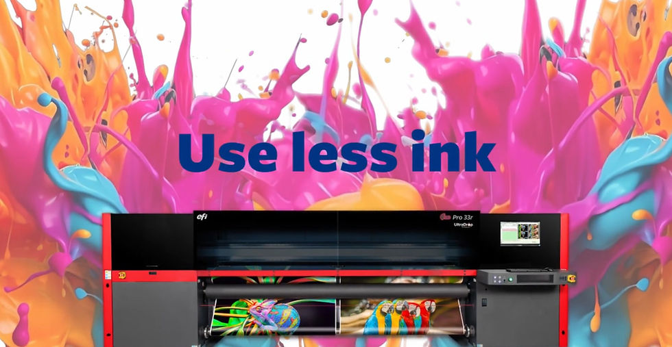 Print smarter with the EFI Pro 33r roll-to-roll LED printer: High-yield inks