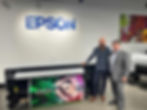 (l-r) Paul Whitehead, Business Unit Manager – Sign & Display for Currie Group and Romano Bacci, Business Manager – Professional Print Solutions at Epson
