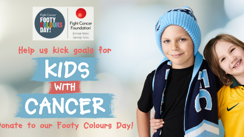 We're wearing our footy colours for kids with cancer. Join our team by donating today!
