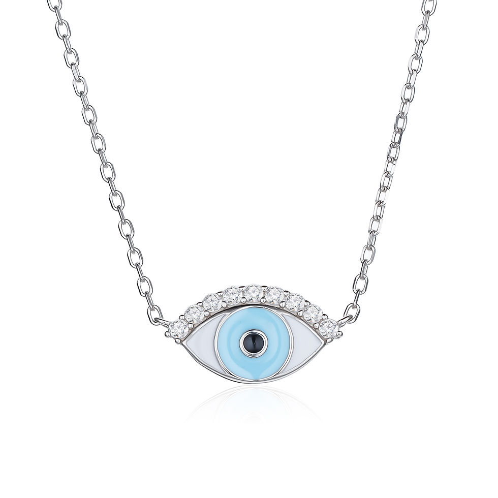 בלו תכלת צבע כסף סילבר 925 שרשרת מתנה לאישה אימא חברה