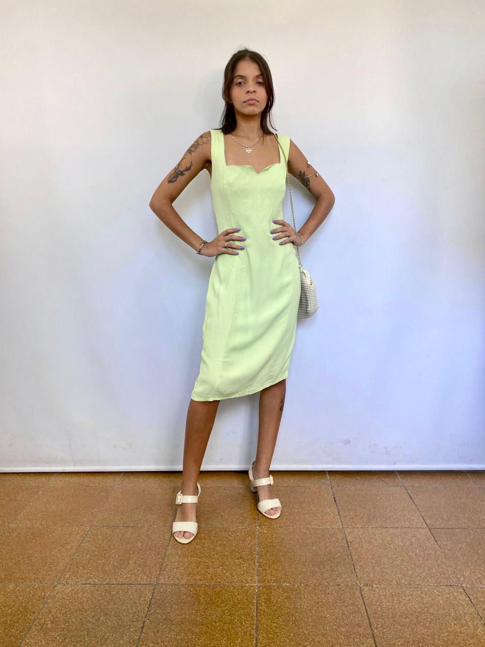 Vestido Vintage Verde Claro