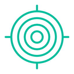 Teal target symbol