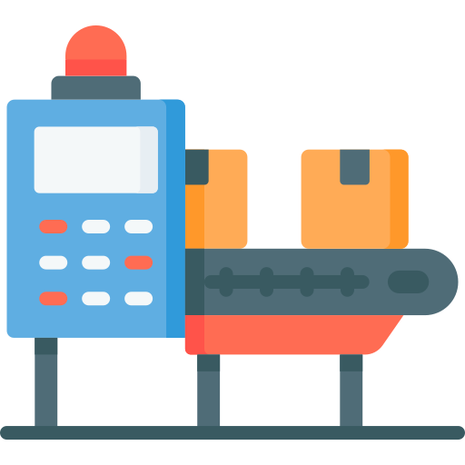 Automated production line with packages