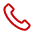 Red telephone handset icon on a black background