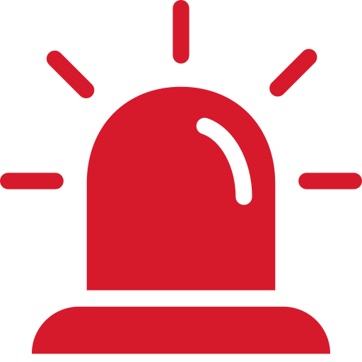 Red flashing emergency siren icon