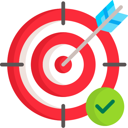 Bullseye target with checkmark