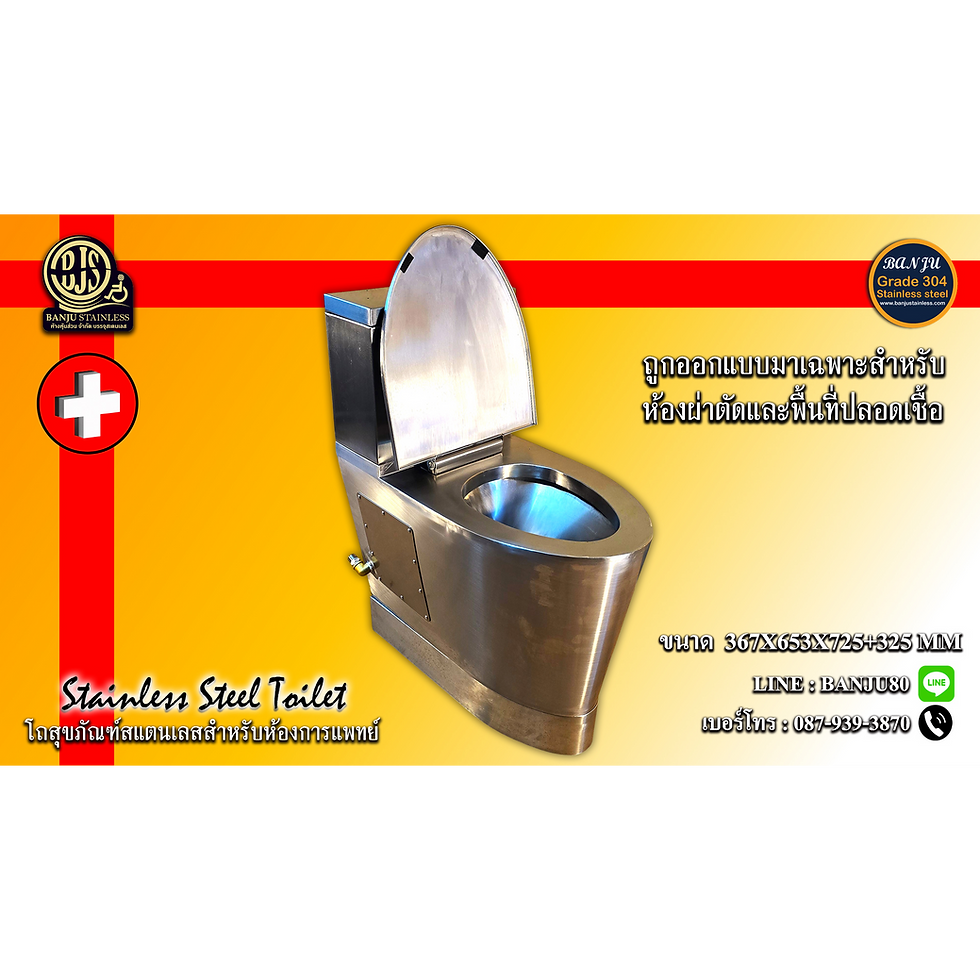 ภาพขนาดย่อ: โถสุขภัณฑ์สแตนเลสสำหรับห้องการแพทย์