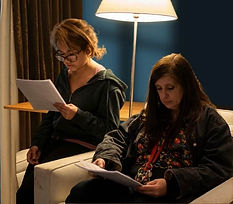 Lectura dramatizada de El día del juicio, obra de Julio Pincheira, interpretada por actrices de La B Proescena en Ciudad de México.