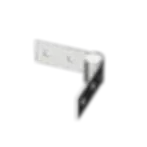 Modern Yard adjustable connector for horizontal fence slats made from stainless steel with brushed finish for flexible fence installation