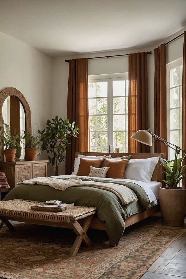 Décoration chambre avec des couleurs chaudes
