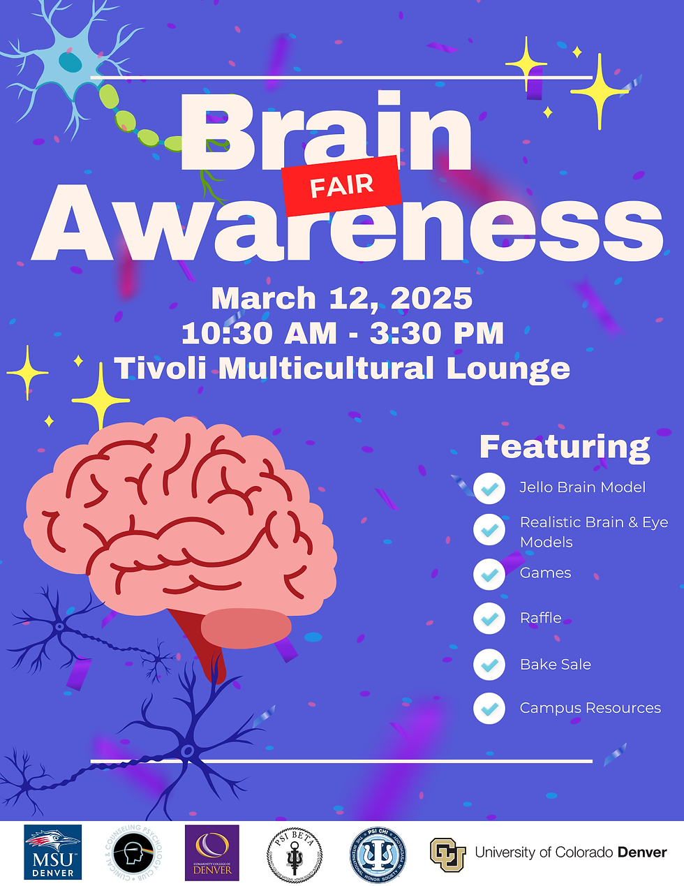 Brain Awareness Fair flyer.