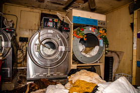 They left with the laundry still in the machines.