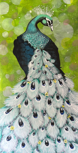 Spring Peacock on Commission 12x24