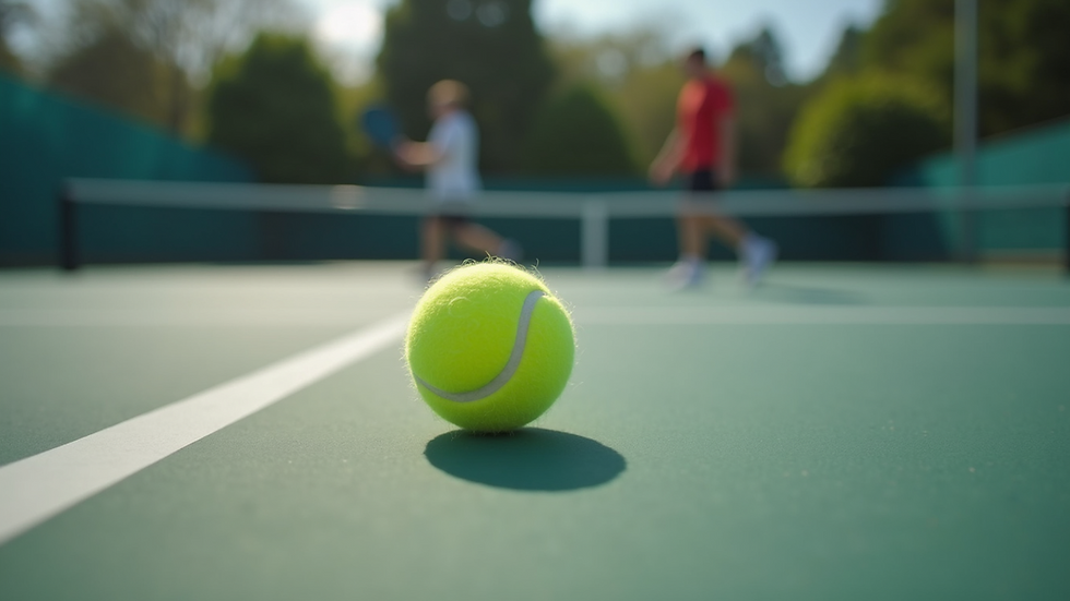 Close-up view of pickleball ball bouncing on court during drill