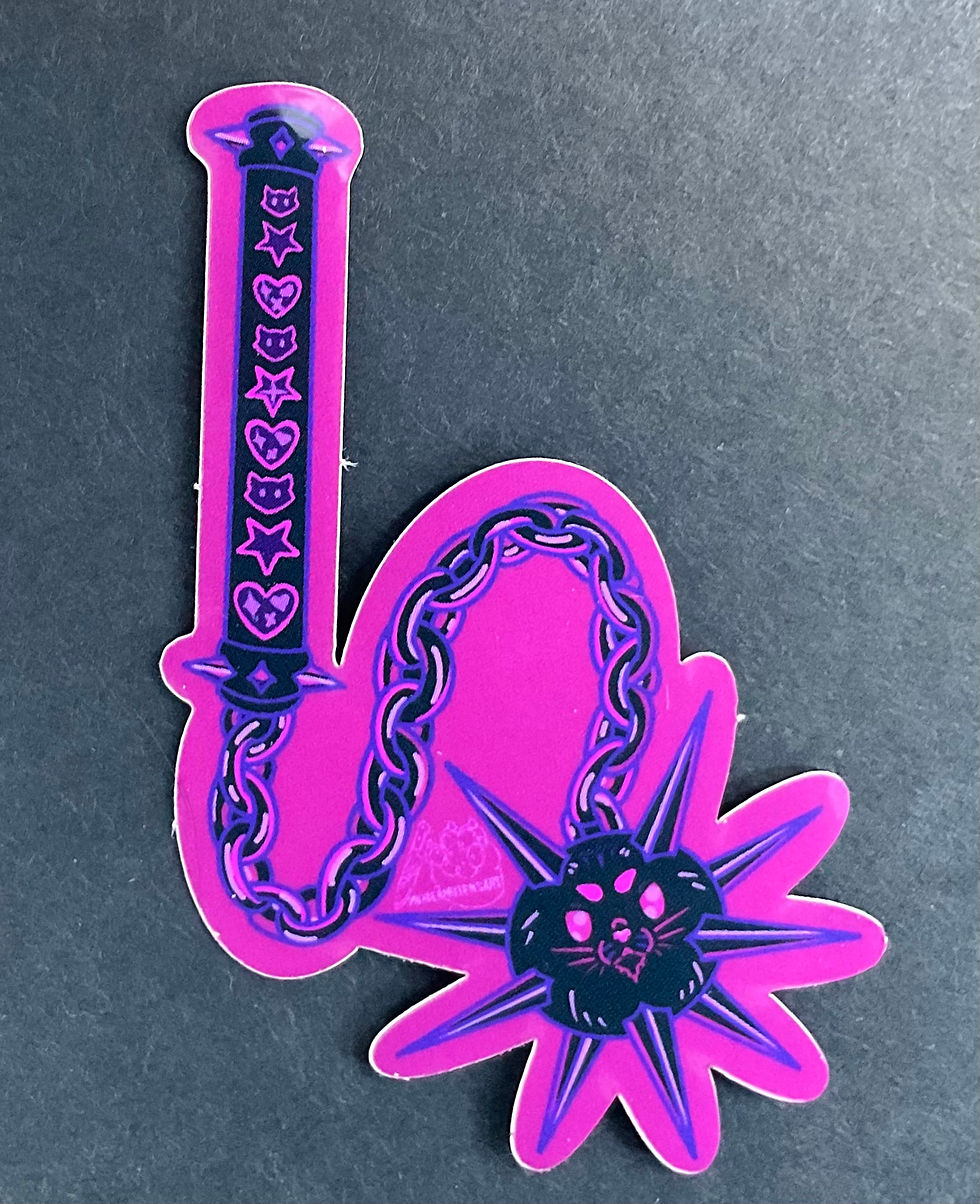 Thumbnail: Kitty Face Chain Mace Sticker