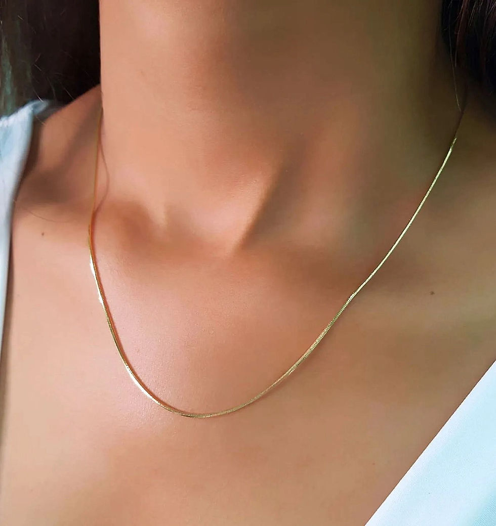 Miniatura: Women's Golden Stainless Steel Rat Cord Choker Necklace