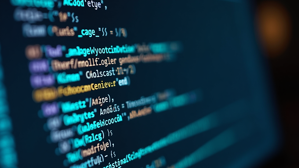 Close-up view of a computer screen showing AI code and chatbot development