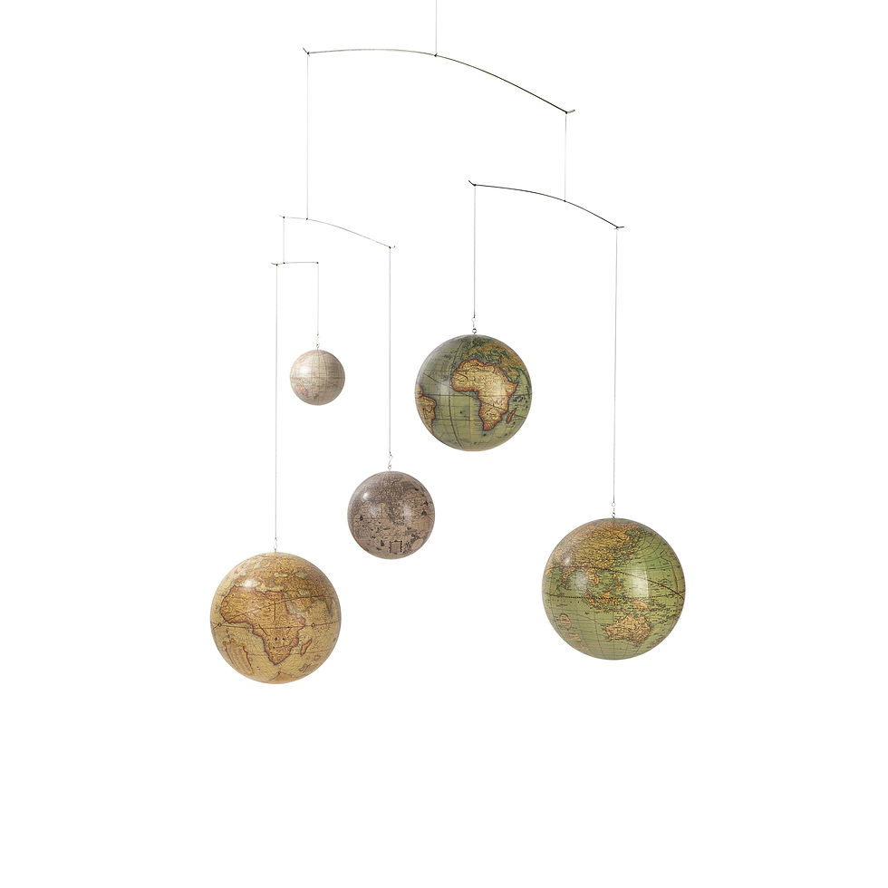 Miniaturbild: Mobile historischer Globen | handgearbeitet - höhenverstellbar - 1,08m Durchm.