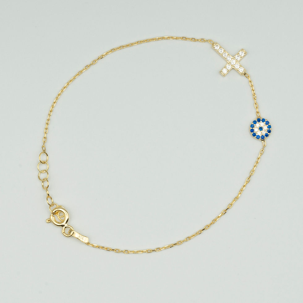 Thumbnail: Evil Eye and Cross Bracelet