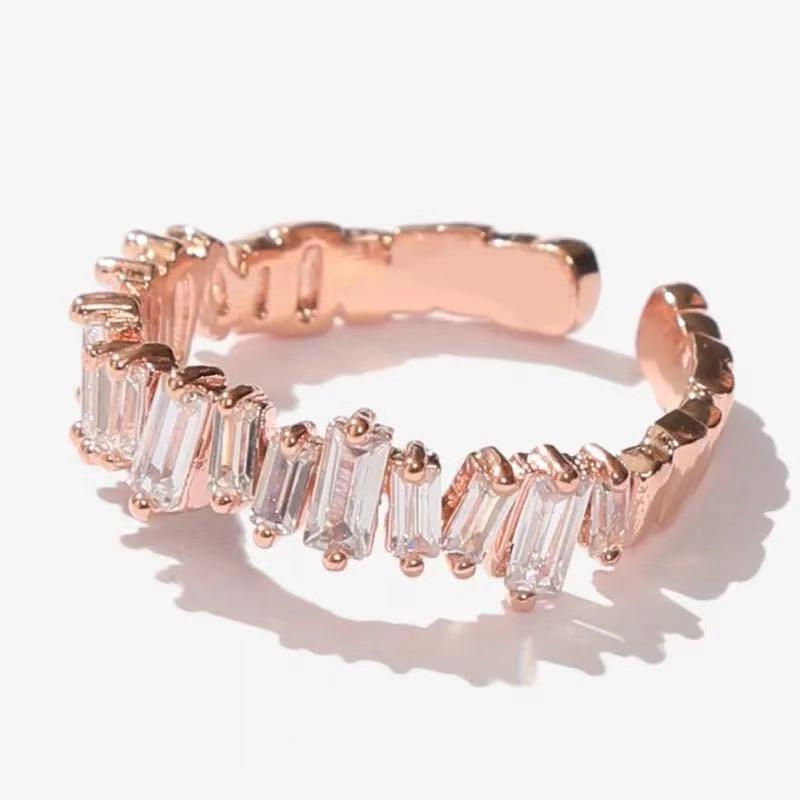 Thumbnail: Estella Baguette Cuff Ring.