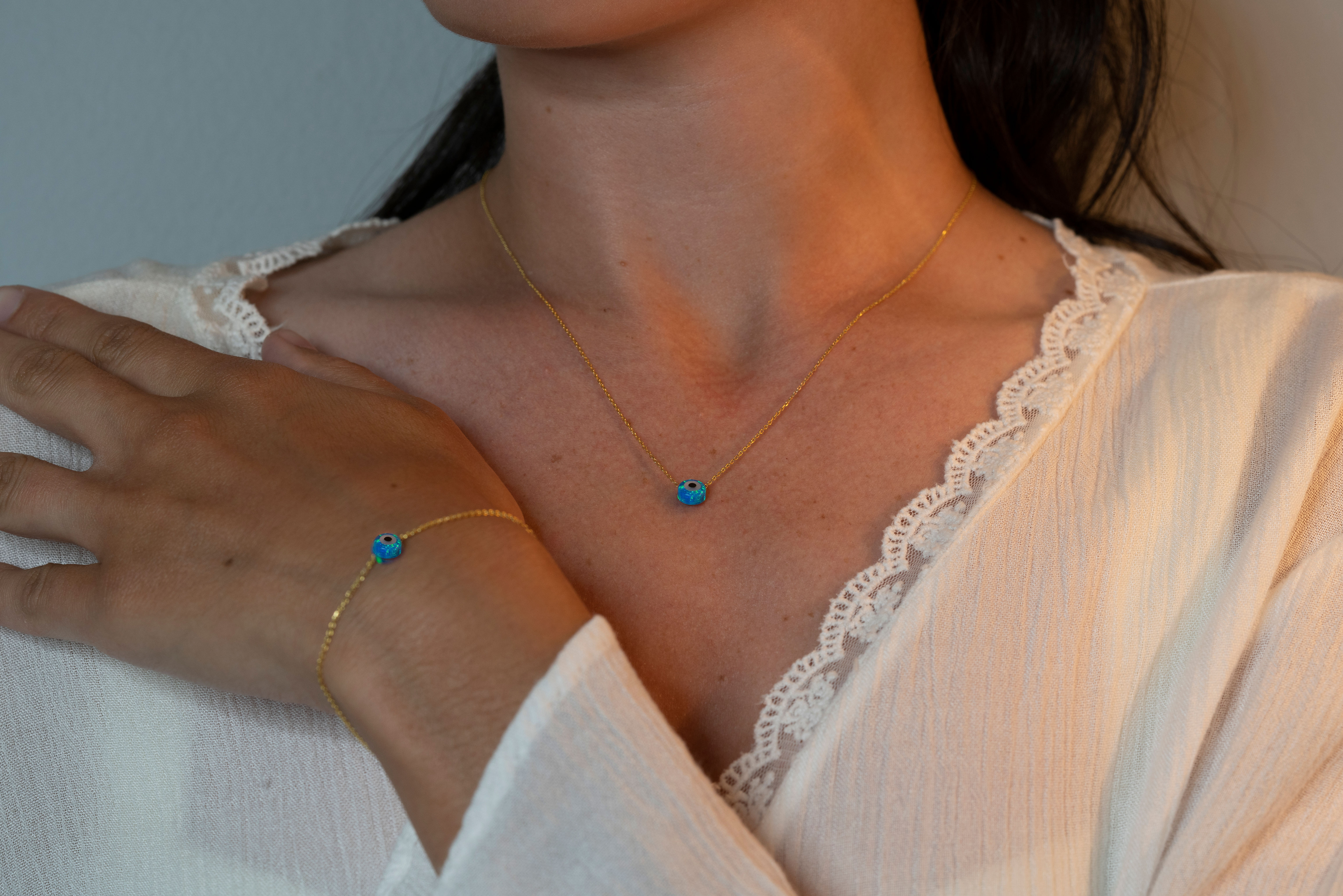 Opal Evil Eye Necklace