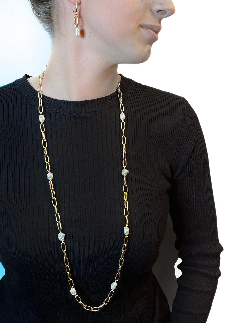 Thumbnail: Flora Multi Pearl Station Necklace.